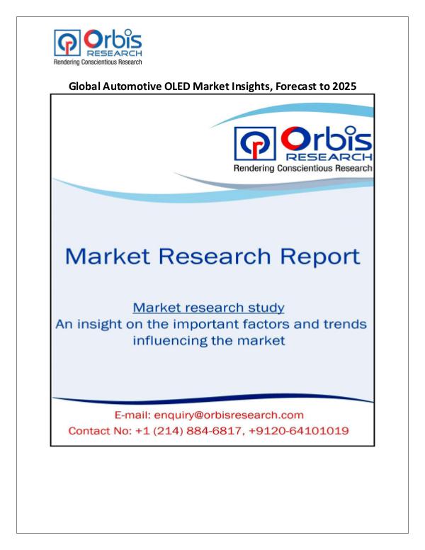 Research Report On: Global Automotive OLED Market Insights, Forecast t