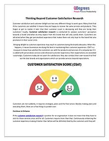 Thinking Beyond Customer Satisfaction Research