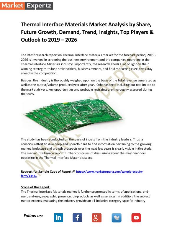 Global Industry Analysis Thermal Interface Materials Market