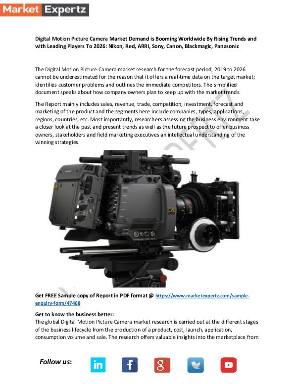 Global Industry Analysis Digital Motion Picture Camera