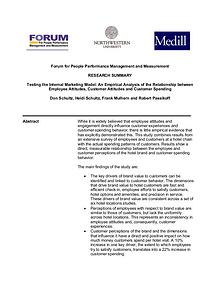 Forum for People Performance Management and Measurement - Hotel Study