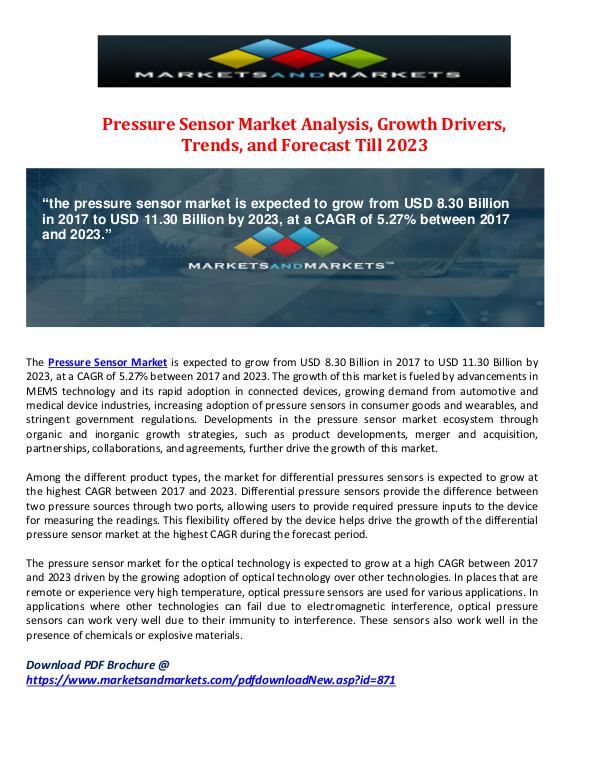 Latest Market Research Pressure Sensor Market Analysis, Growth Drivers, T