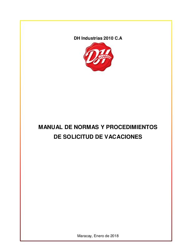 DH Indistrias 2010 C.A Manual de procedimientos (solicitud de vacaciones)