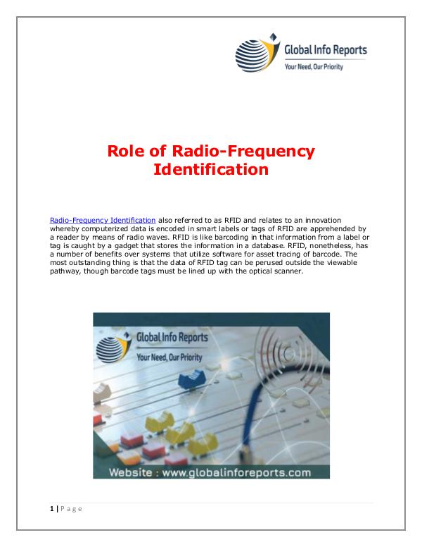 Role of Radio-Frequency Identification