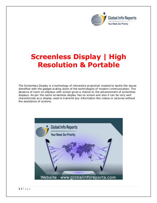 Global Info Reports Benefits of Screenless Display