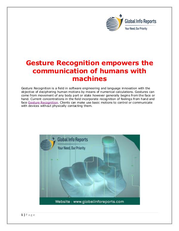 Global Info Reports Gesture Recognition