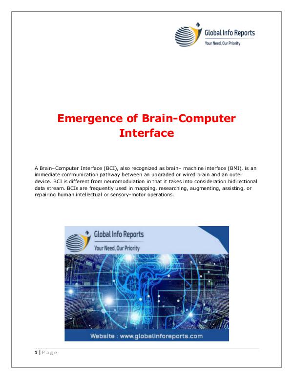 Global Info Reports Emergence of Brain-Computer Interface