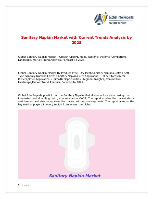 Global Info Reports Sanitary Napkin Market 2018