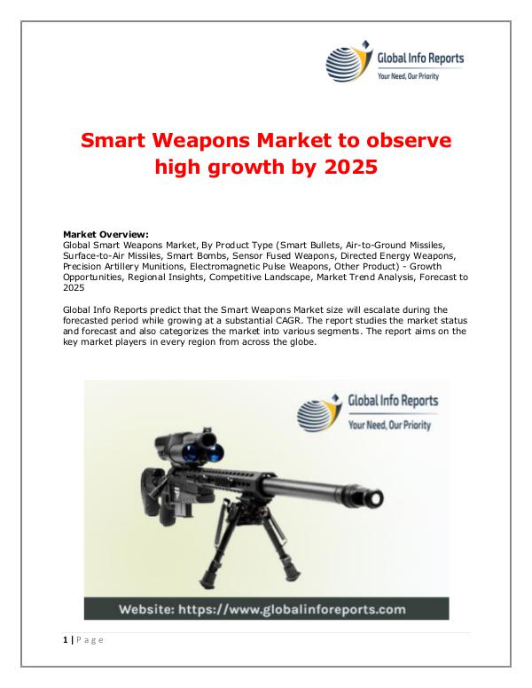 Global Info Reports Smart Weapons Market 2018