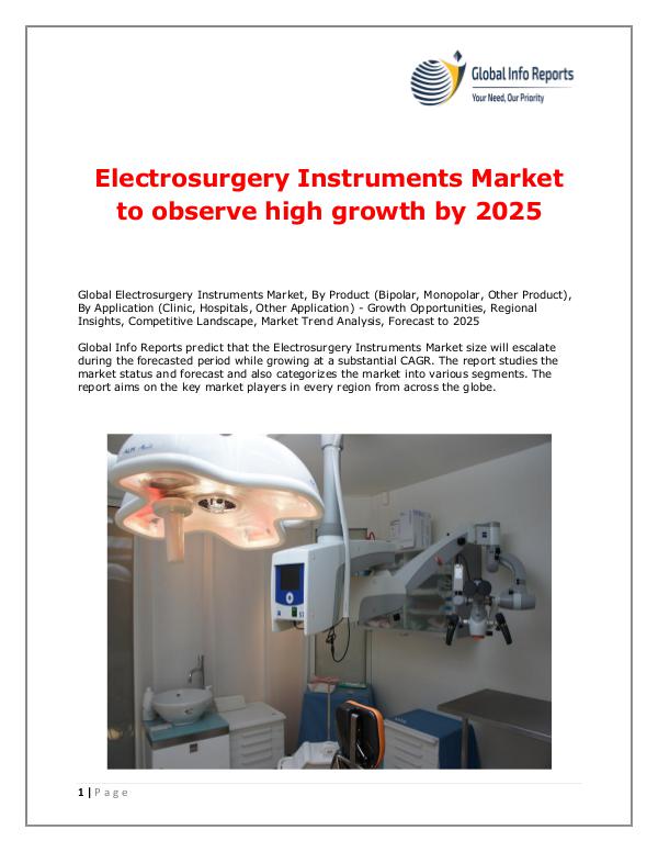 Global Info Reports Electrosurgery Instruments Market 2018