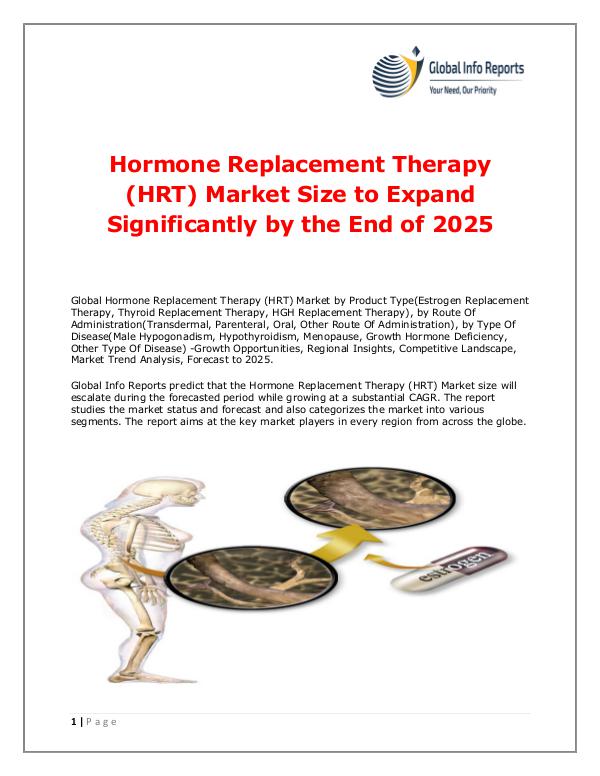 Global Info Reports Hormone Replacement Therapy (HRT) Market 2018
