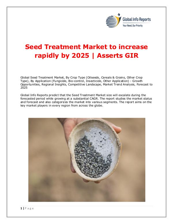 Seed Treatment Market to increase rapidly by 2025