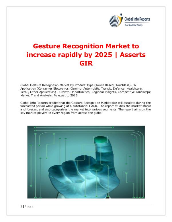 Global Info Reports Gesture Recognition Market 2018