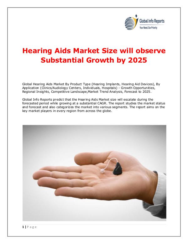 Global Info Reports Hearing Aids Market 2018