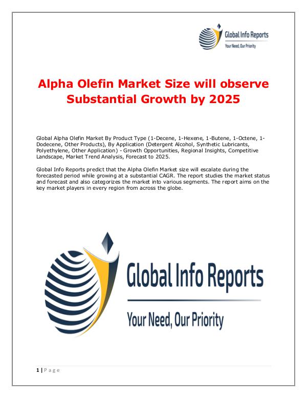 Global Info Reports Alpha Olefin Market 2018