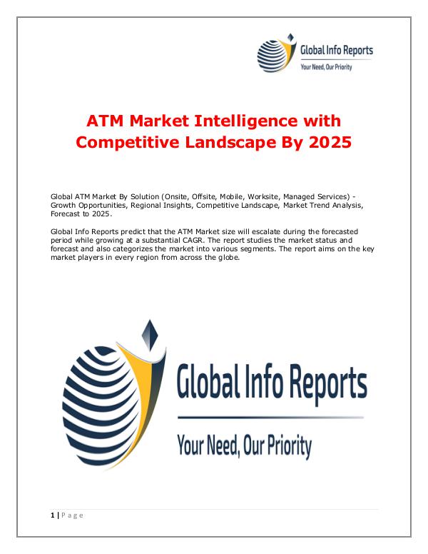 Global Info Reports ATM Market 2018