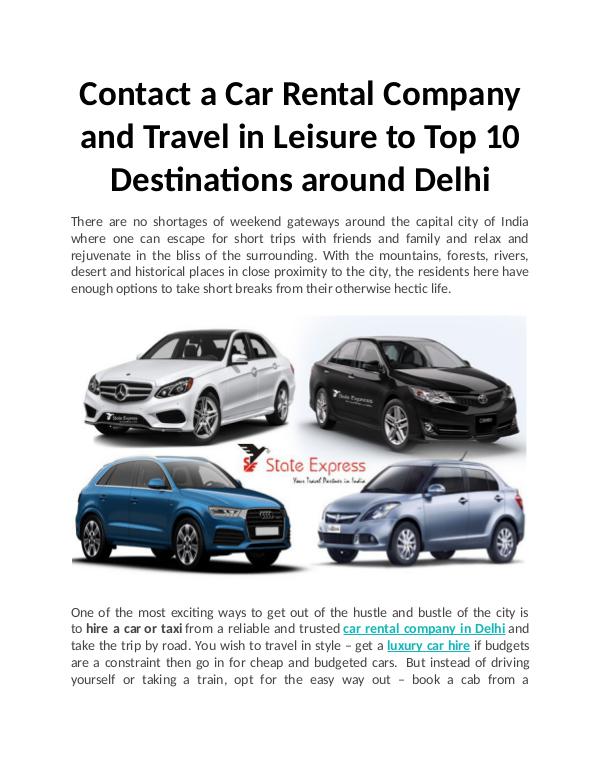 Top 10 Destinations around Delhi Top 10 Destinations around Delhi