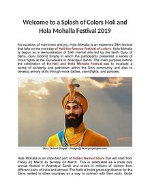 Welcome to a Splash of Colors Holi and Hola Mohalla Festival 2019