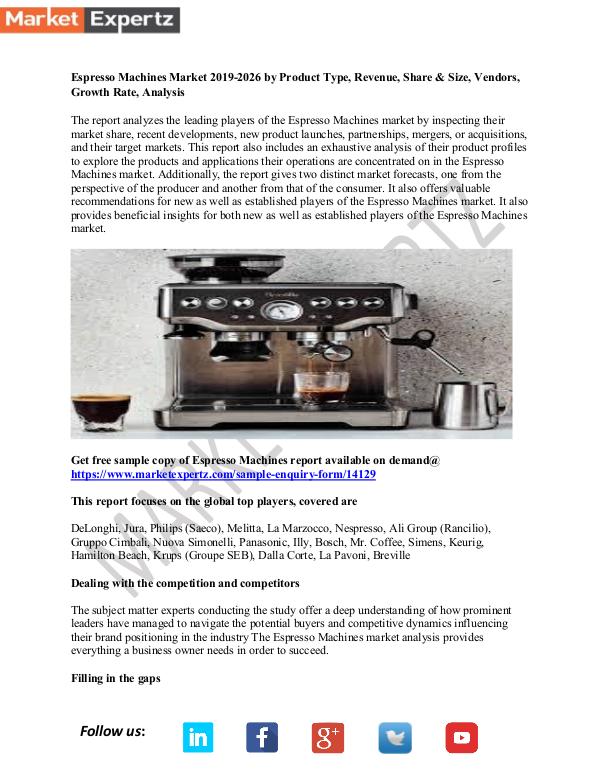 My first Publication Espresso Machines