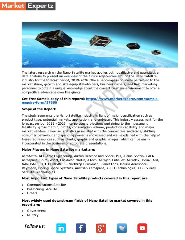 Nano Satellite market 2019-2026 Nano Satellite