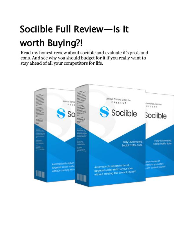 HANDS FREE UNLIMITED TRAFFIC LEADS AND PROFIT IN ANY NICHE!!! Sociible Full Review