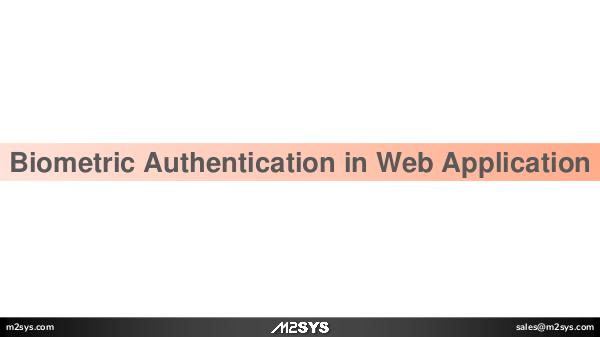 David Biometric Authentication in Web Application