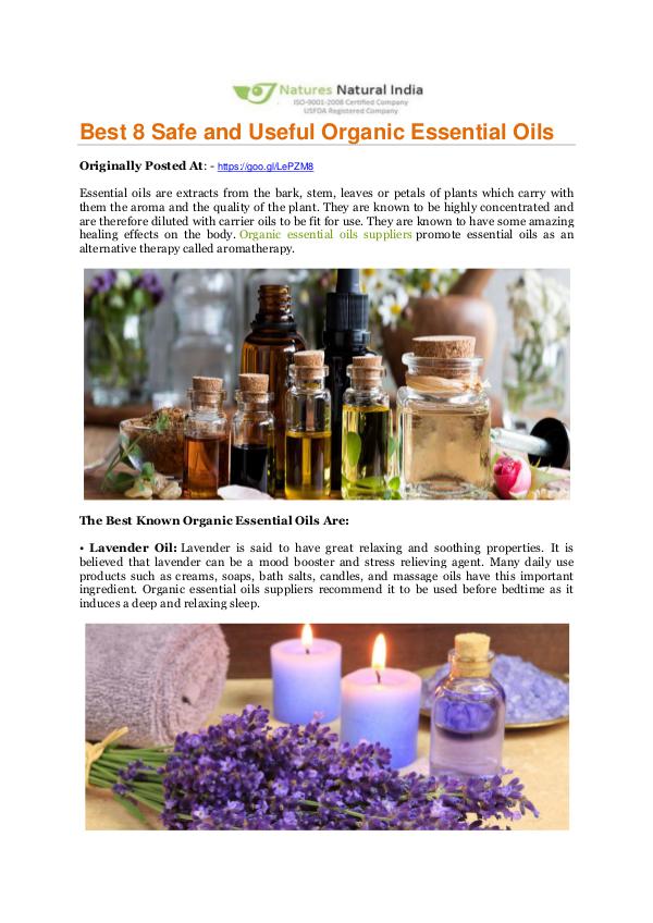 Best 8 Safe and Useful Organic Essential Oils