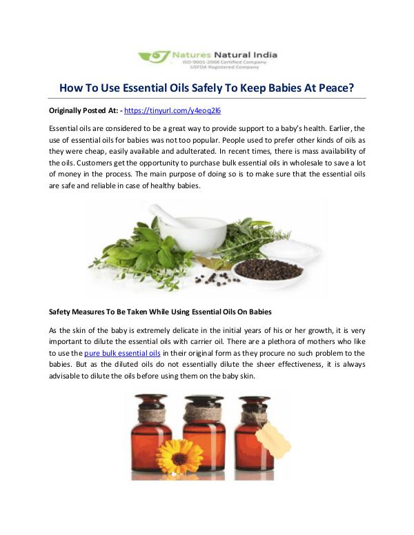 How To Use Essential Oils Safely To Keep Babies At