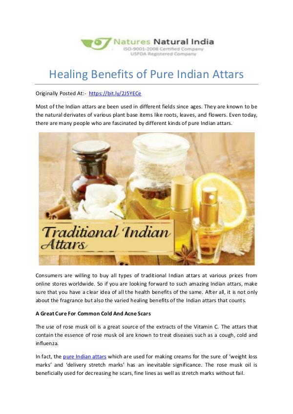 Healing Benefits of Pure Indian Attars