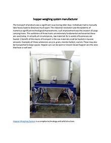 hopper weighing system manufacturer