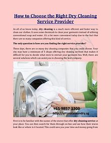How to Choose the Right Dry Cleaning Service Provider