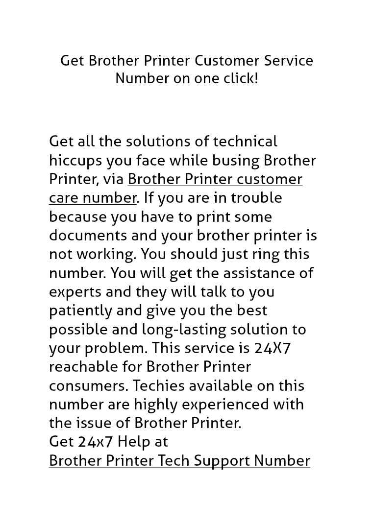 Brother Printer Customer Care Number Brother Printer Technical Support