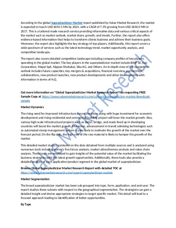 World Industries Superplasticizer Market 2018-2025 Research Report