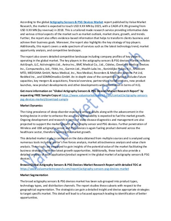 Actigraphy Sensors & PSG Devices Market Report