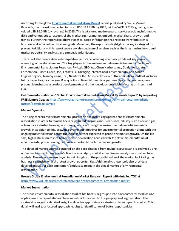 Environmental Remediation Market Research Report