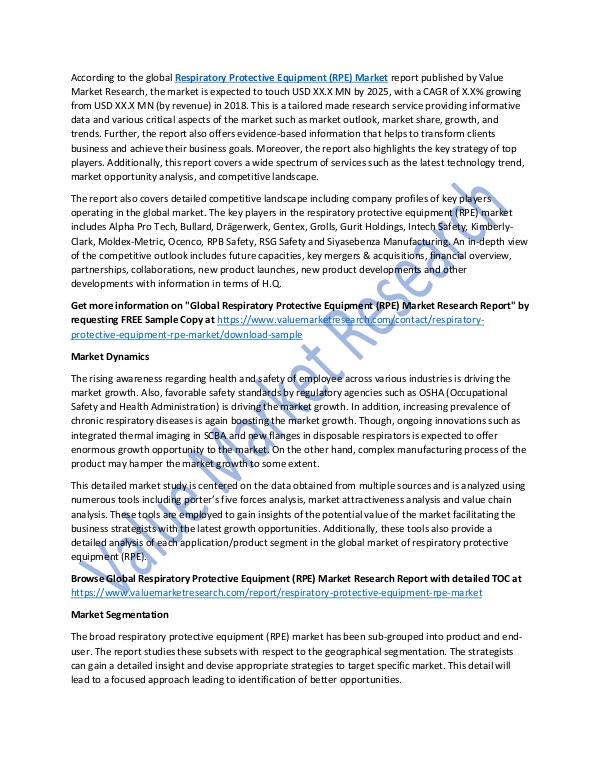 World Industries Respiratory Protective Equipment Market Report