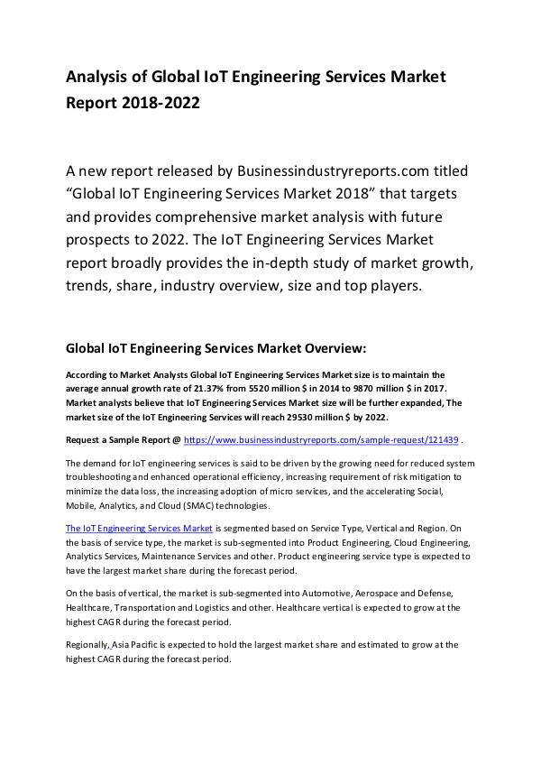 Market Research Report IoT Engineering Services Market Report 2018