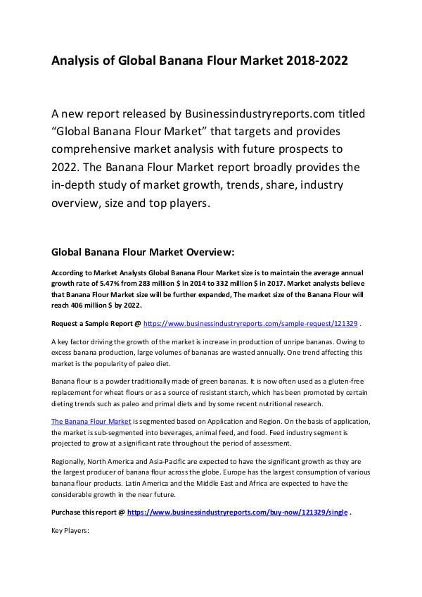 Market Research Report Banana Flour Market Report 2018