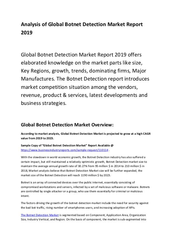 Global Botnet Detection Market Report 2019