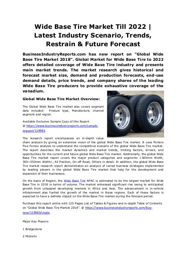 Industrial Reports Analysis Wide Base Tire Market
