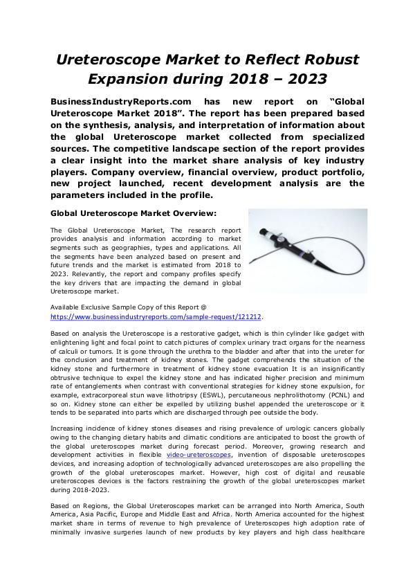 Industrial Reports Analysis Ureteroscope Market 2018