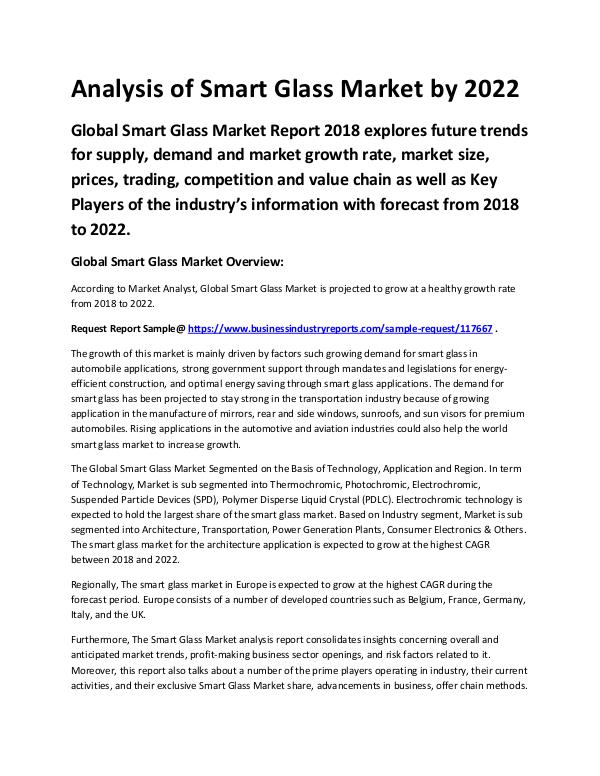 Chemical Analysis Report Smart Glass Market
