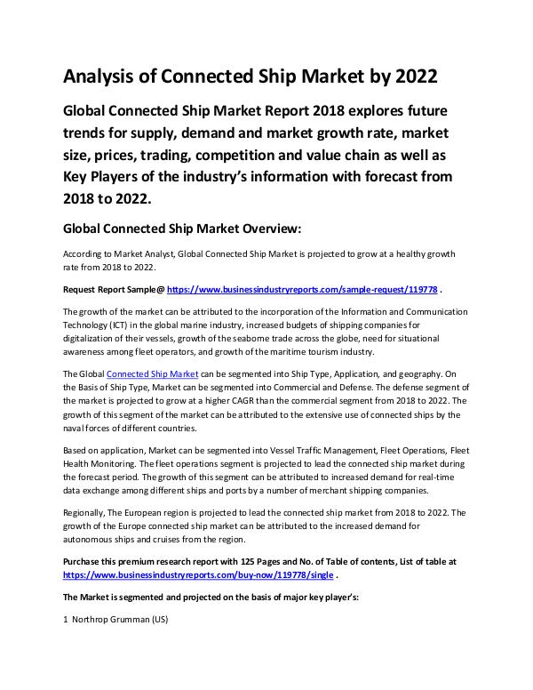 Market Analysis Report Connected Ship Market
