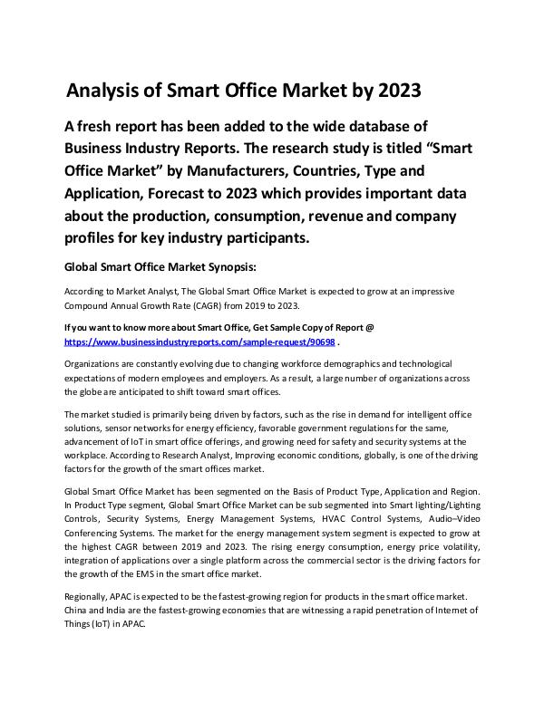 Market Analysis Report Smart Office Market
