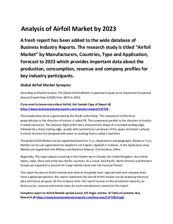Market Analysis Report Airfoil Market 2019 - 2023