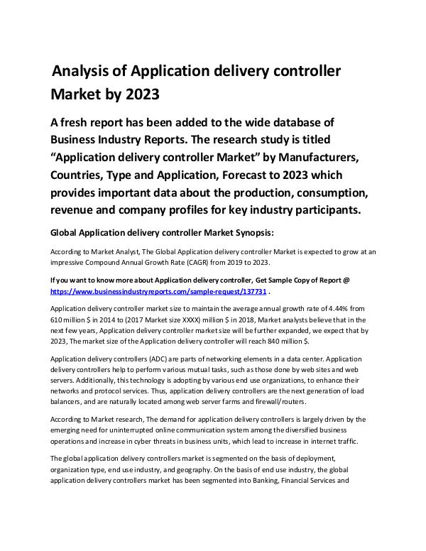 Application delivery controller Market 2019 - 2023
