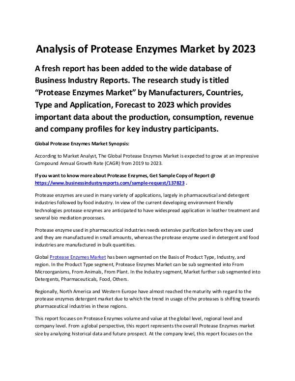 Market Analysis Report Protease Enzymes Market