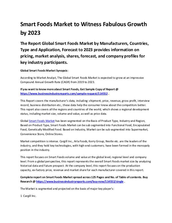 Market Analysis Report Smart Foods Market