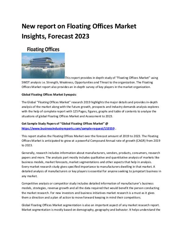 Market Analysis Report Floating Offices Market