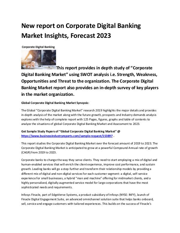 Market Analysis Report Corporate Digital Banking Market